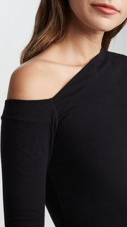 Enza Costa Angled Exposed Shoulder Top