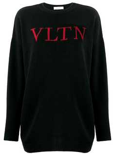 Valentino трикотажный свитер с логотипом VLTN