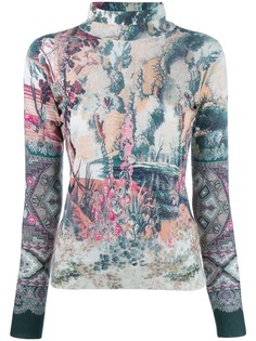 Etro трикотажный топ с принтом