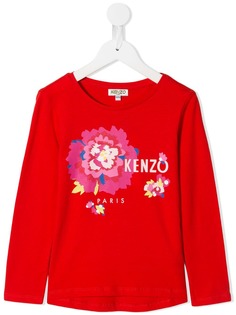 Kenzo Kids футболка с цветочным принтом