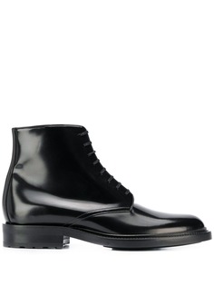 Saint Laurent лакированные ботинки на шнуровке