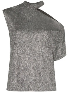 RtA metallic cut-out asymmetric T-shirt