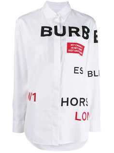 Burberry рубашка оверсайз с принтом Horseferry