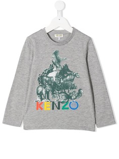 Kenzo Kids футболка с анималистичным принтом