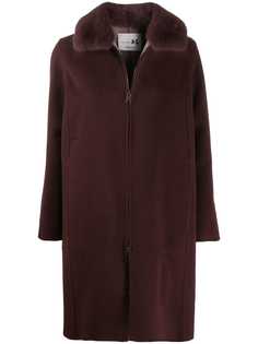 Manzoni 24 cashmere coat with mink collar