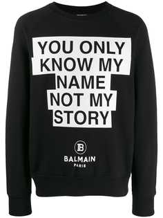 Balmain printed slogan sweatshirt