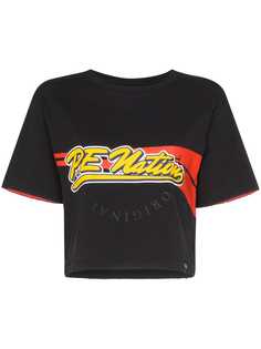 P.E Nation Pitcher logo print crop top