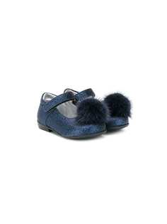 Monnalisa pom-pom glitter ballerinas