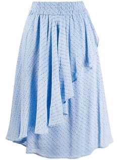 Ganni асимметричная юбка с оборками