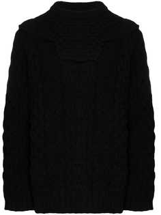 Raf Simons Aran cable knit layered jumper
