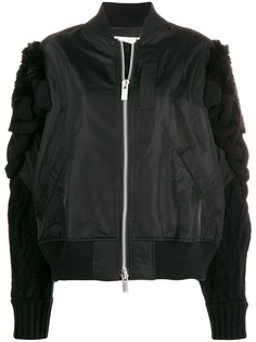 Sacai knitted sleeve bomber jacket