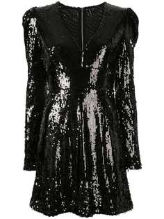 Rachel Gilbert платье Quincy с пайетками и объемными плечами