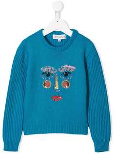 Simonetta embellished face jumper