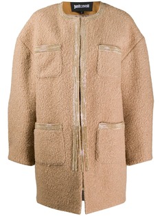 Just Cavalli patch pocket cocoon coat