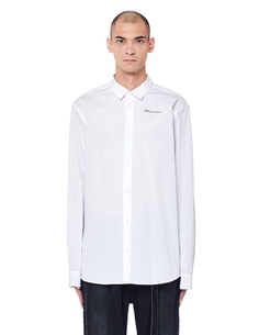 Белая хлопковая рубашка с принтом Oamc