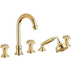 Смеситель на борт ванны Cezares Olimp золото, ручки swarowski (OLIMP-BVD-03/24-Sw)