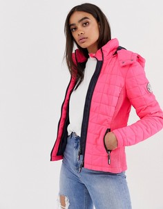 Стеганая куртка с капюшоном Superdry Fuji - Розовый