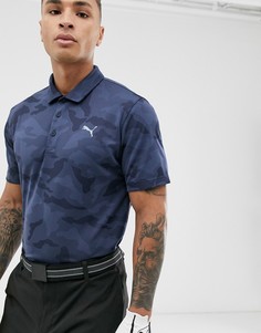 Темно-синее поло с камуфляжным принтом Puma Golf - Темно-синий