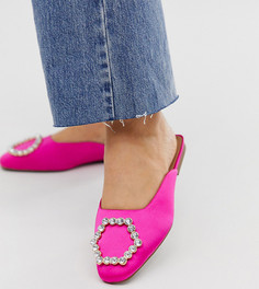 Розовые балетки с отделкой для широкой стопы ASOS DESIGN - Розовый