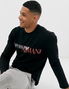 Лонгслив для дома с логотипом Emporio Armani - Черный