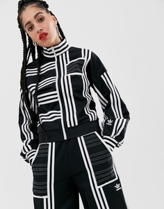 Черная спортивная куртка с объемными рукавами и полосками adidas Originals x Ji Won Choi - Черный