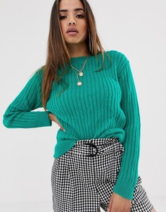 Пушистый джемпер с круглым вырезом In The Style - Зеленый