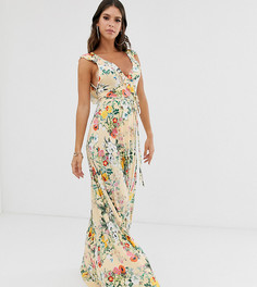 Платье макси с запахом и цветочным принтом ASOS DESIGN Tall - Мульти