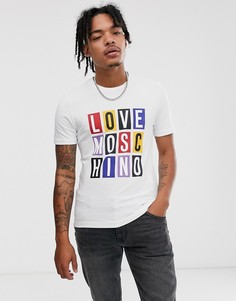 Белая футболка с принтом-логотипом Love Moschino - Белый