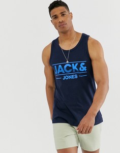 Синяя майка с логотипом Jack & Jones Core - Синий