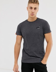 Серая футболка с вышивкой в винтажном стиле Superdry Orange label - Серый