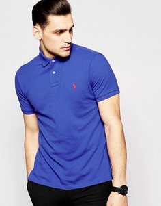 Синяя футболка-поло классического кроя с логотипом Polo Ralph Lauren - Синий