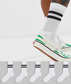 Комплект из 5 пар белых спортивных носков ASOS DESIGN - Белый