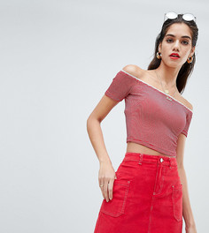 Вельветовая мини-юбка с контрастной строчкой Missguided - Красный
