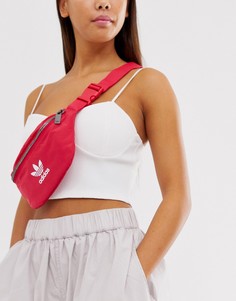 Красная сумка-кошелек на пояс с логотипом-трилистником adidas Originals - Красный