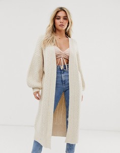 Кардиган с узором в косичку ASOS DESIGN - Бежевый