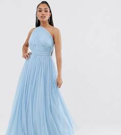 Платье макси на одно плечо ASOS DESIGN Petite - Синий