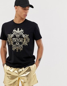 Футболка с логотипом в барочном стиле Versace Jeans Couture