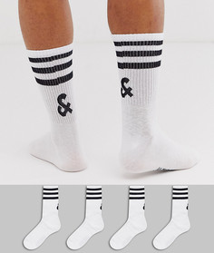 Набор из 4 пар теннисных носков Jack & Jones - Белый