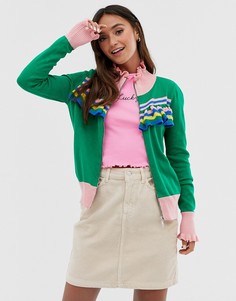 Джемпер с контрастными полосками и молнией Glamorous - Зеленый