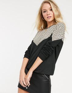 Свитшот с принтом логотипа River Island - Черный