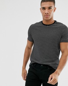 Черная футболка в полоску New Look - Черный