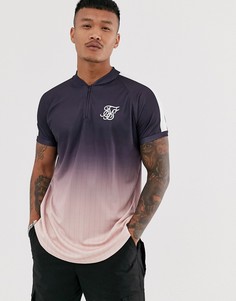 Фиолетовая обтягивающая футболка с молнией SikSilk - Фиолетовый