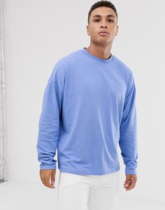 Синяя oversize-футболка с длинными рукавами ASOS DESIGN - Фиолетовый