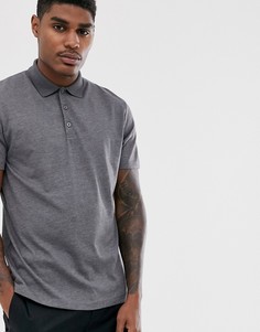 Темно-серое меланжевое трикотажное поло ASOS DESIGN - Серый
