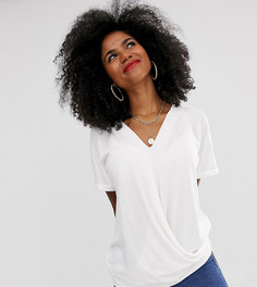 Белый трикотажный топ для кормления с запахом спереди Mamalicious - Белый Mama.Licious