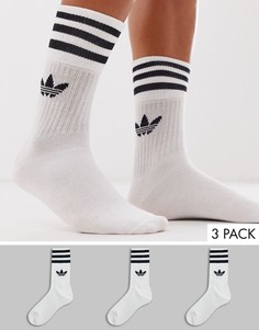 Набор из трех пар белых носков adidas Originals Quarter - Белый