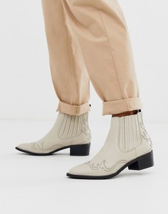 Кремовые ботинки в стиле вестерн Selected Femme - Кремовый