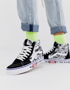 Черно-белые высокие кроссовки Vans SK8 - Черный