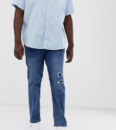 Темно-выбеленные узкие джинсы с потертостями Jack & Jones Intelligence - Синий