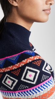 Autumn Cashmere Fair Isle Mock Neck Cashmere Sweater